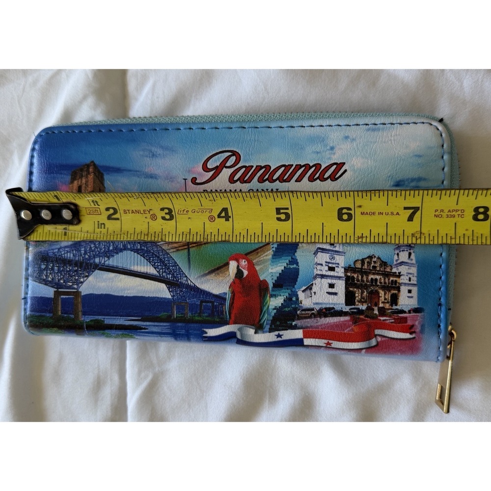 Panama Multicolor Zipper Wristlet Purse Wallet Canal - Picture 3 of 5